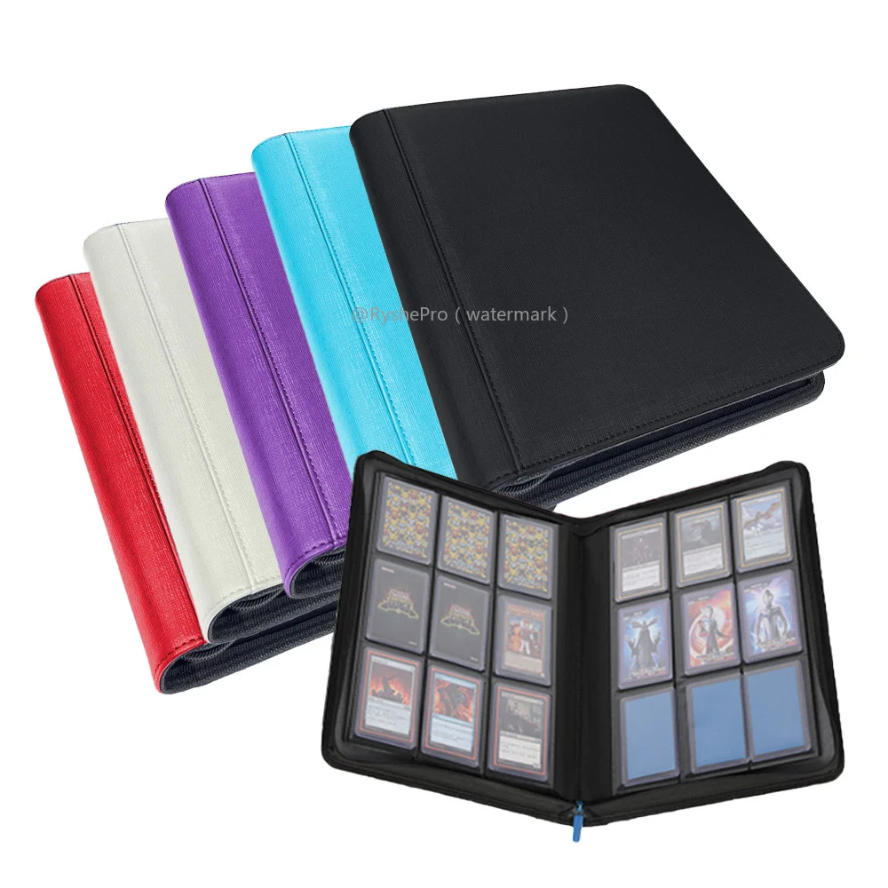 Pokemon Binder Card - 9 กระเป๋า PU หนัง Toploader Binder